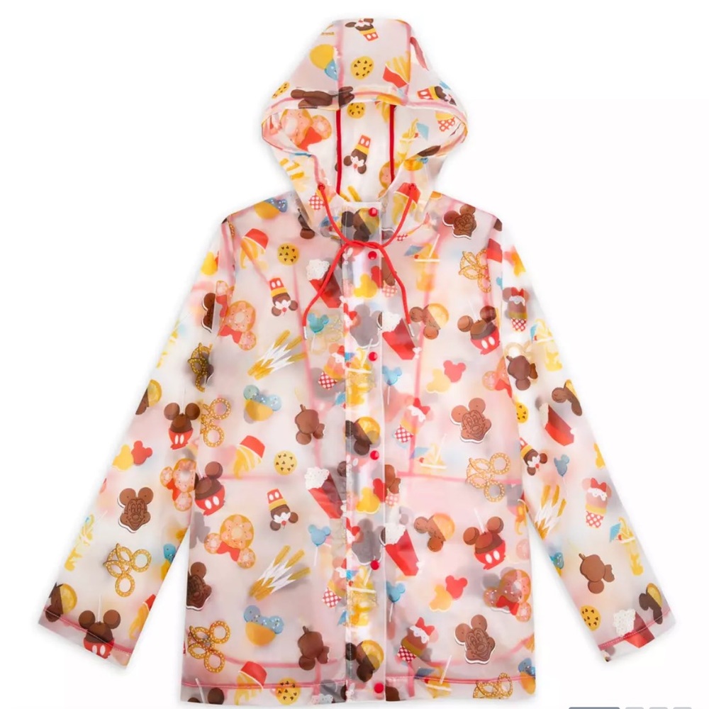 Rare Disneyland Mickey Mouse Snack Treats Rain Jacket for Adults w/ Tag